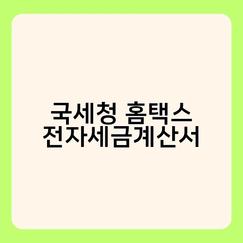 국세청 홈택스 전자세금계산서 3